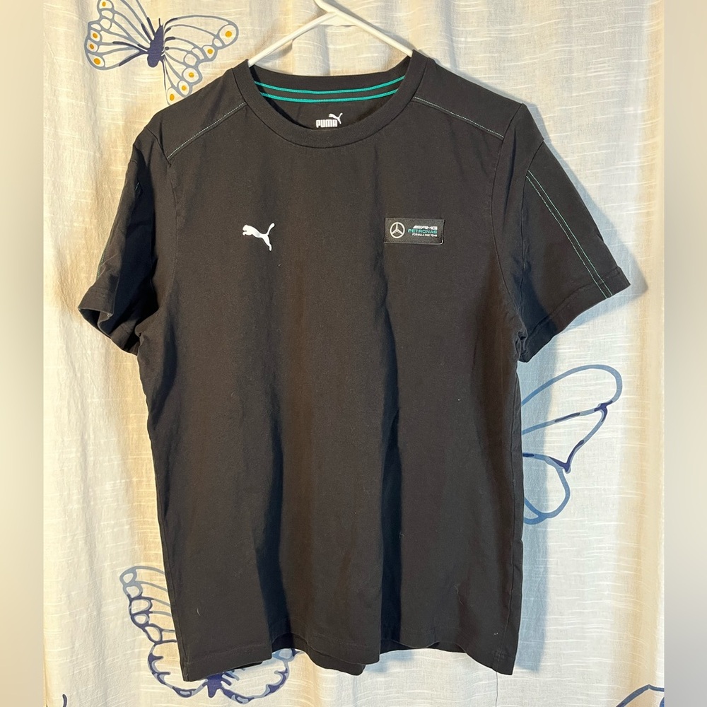 Puma Black Short-Sleeve Mercedes-AMG Logo Tee